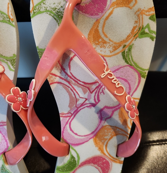 Coach Pink and Orange Women's Sandals - Picture 5 of 12